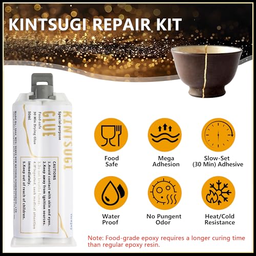 iienjoy Kintsugi Repair Kit, 4 Colors Food Safe Kintsugi Kit for Ceramics