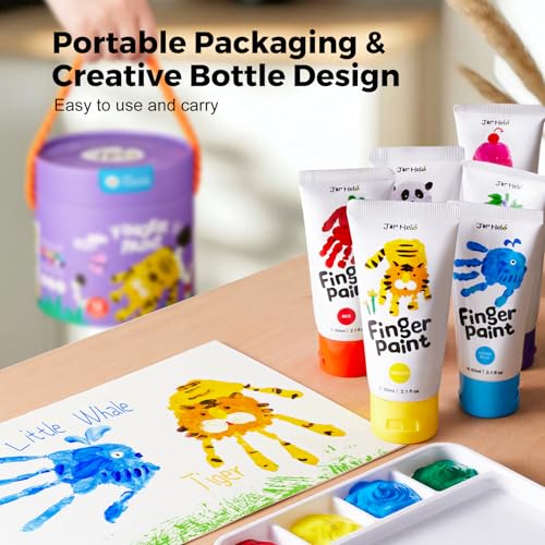 Jar Melo Washable Finger Paints for Toddlers, 12 Colors - style: 12 Colors