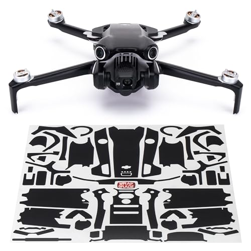 WRAPGRADE Skin Stickers Compatible with DJI Mini 4 Pro | Full Wrap (Stealth Black) - color: Stealth Black