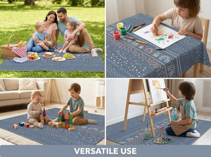 Splat Mat for Under High Chair, Waterproof Washable High Chair Floor Mat - color: Rainbow