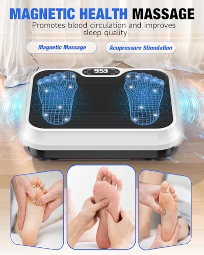 Bigzzia Vibration Plate Exercise Machine for Lymphatic Drainage & Fitness - color: White