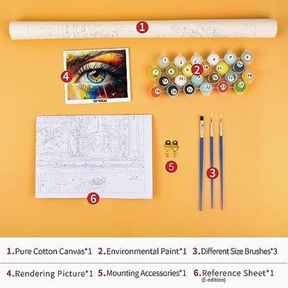 TUMOVO Colorful Eye Paint by Numbers Gift for Adults Beginners - color: Eyes