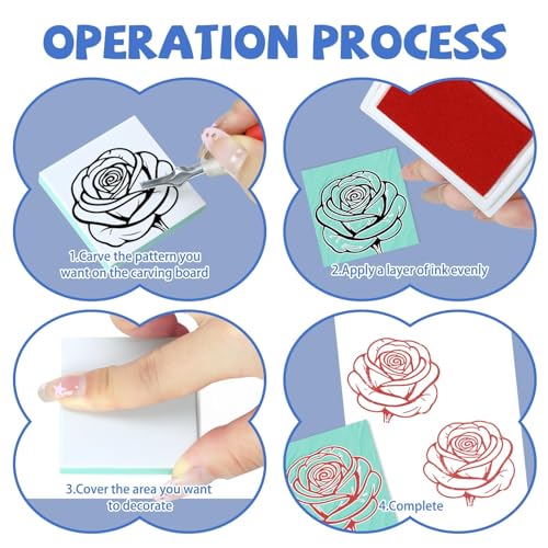 6pcs 2"x2" Rubber Carving Blocks, Linoleum Block Stamp Making Kit for Beginners - DIY Stamp Making, Printmaking Crafts (White & Green) - color: 6pack, size: 2"x2"