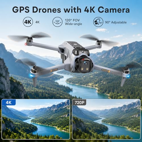 GPS Drones with Camera for Adults 4K EIS, Foldable 5G RC Camera Drones - color: CT66-3B