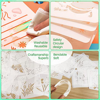 Graffiti Stencils for Crafts, 64 Pcs 3 Inch for Rocks Mini Signs Cards - color: Graffiti
