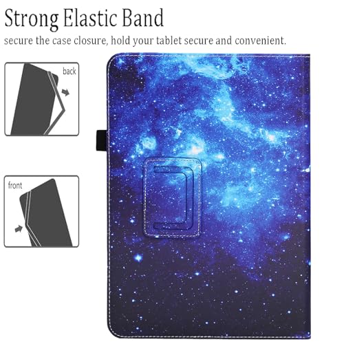 Universal 10 10.1 11 Inch Android Tablet Case Cover with Hand Strap - color: Blue Space