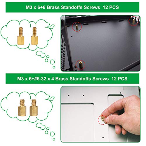 516Pcs Computer Screws Kit, M3 6-32 Motherboard Standoffs for SSD - color: 516 Pcs Silver PC Screw