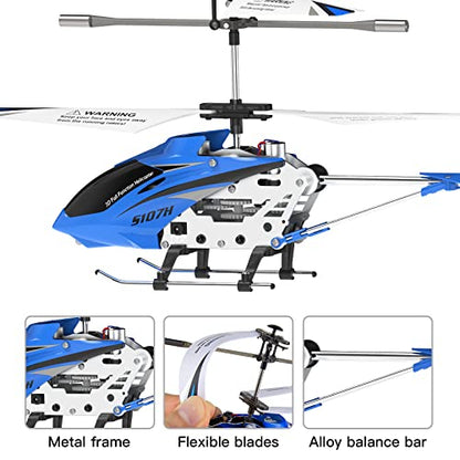 Remote Control Helicopter SYMA S107H Mini RC Helicopter with Gyro Blue - color: Blue