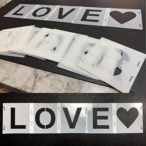 2 Inch Symbol & Numbers Craft Stencils - 42 Pc Alphabet Letter Stencil Kit, Interlocking Stencil Set, Reusable Plastic - size: 2 inch
