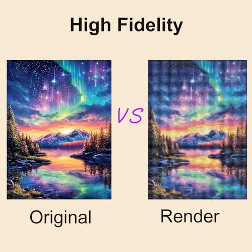 Aurora Mountain Diamond Art Kit for Adults,Starry Sky Diamond Painting - color: HS008-1