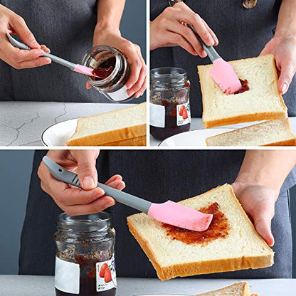 Silicone Mini Small Spatula, Curved Kitchen Can Jar Spatula