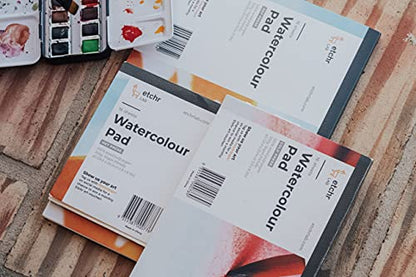 ETCHR Wood Pulp Watercolor Block – A5 Hot Press - Journal Block 16 Pages - Student Grade Paper Pad