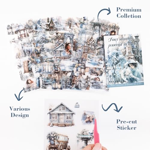 Precut Winter Theme Sticker for Adult - color: White