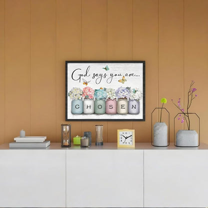 Shouruihua Square Diamond Painting Kits, Inspirational Diamond Art Kit - color: Inspirational Bible Verse (Chosen)