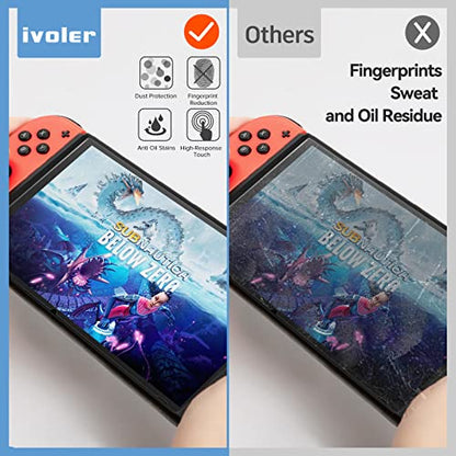 ivoler Screen Protector [2 Pack] Matte Tempered Glass for Nintendo Switch 6.2 inch, Matte Anti Glare Screen Protector with [Alignment Frame] Anti-Scratch Full Coverage Guard for Nintendo Switch - size: Nintendo Switch 6.7''