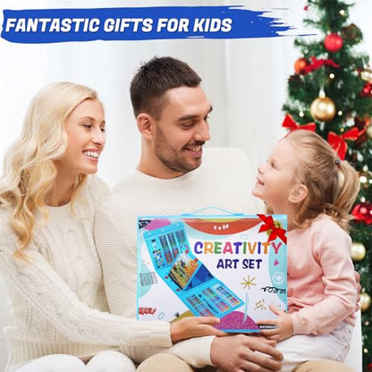 All in One Art Supplies Include Drawing Kit, Origami & Paper-Cutting Crafts - color: Blue