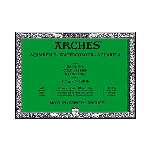 Arches Watercolor Paper Block, Cold Press, 10" x 14", 140 pound