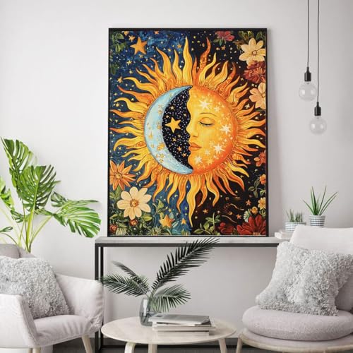 WUSARPLY Sun and Moon Diamond Painting Kits for Beginner Adults - color: YH015