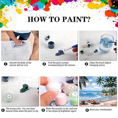 Moon Paint by Number for Adults, Paint by Numbers for Adults Beginner - color: Sun and Moon Symbol