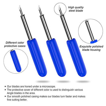 Hadwoer 50PCS Replacement Cutting Blades, Blue-Deep Point Blade - color: Blue-50pcs 60 Degree Deep Cut Blades