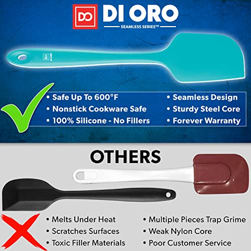 DI ORO Large Silicone Spatula - 600F Heat Resistant, Teal - color: Teal