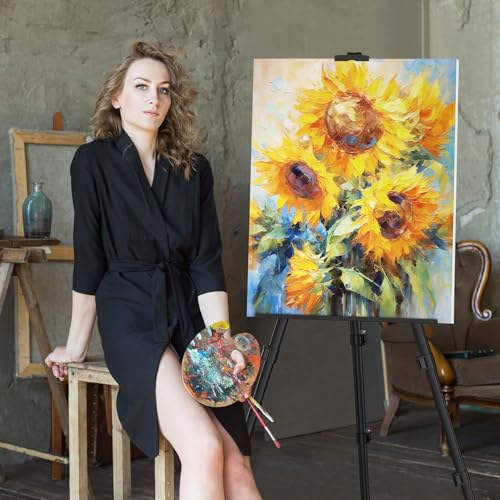Art Painting Tripod Easel Stand - Portable Adjustable Display Artist Easel - style: Black
