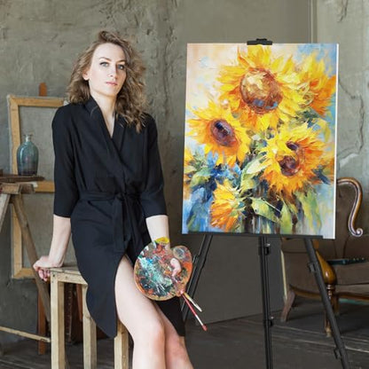 Art Painting Tripod Easel Stand - Portable Adjustable Display Artist Easel - style: Black