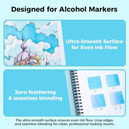 Ohuhu 11"x14" Double-Sided Bleedproof Marker Pad Art Sketchbook 50 Sheets - size: 11" x 14"
