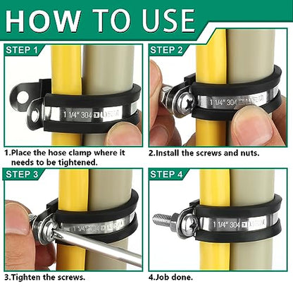 OURU 68PCS Cable Clamps Assortment Kit,Rubber Coated, 1/4"-1" 7 Sizes - size: 68 PCS - 7 Sizes