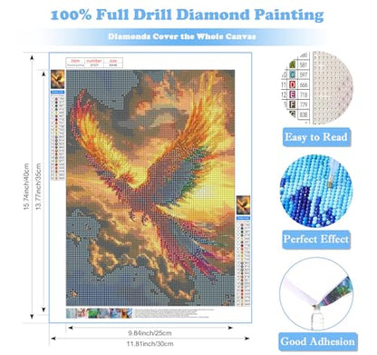 Phoenix Diamond Art Kits for Adults, 5D Diamond Painting Kits for Beginners - color: QY107
