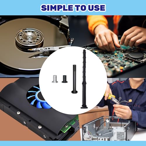 160Pcs PC Computer Case Cooling Fan Mount Screws Set, M5x10 Black and Silver Case Fan Mounting Screws and 65mm Soft Rubber Rivet, Laptops Computer Screw Kit