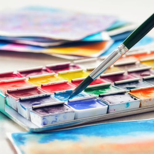 FCLUB 100PCS 3ml Empty Watercolor Full Pans, Flat Bottom Paint Pans - color: White, size: 100 Pieces 3 ml Full Pans