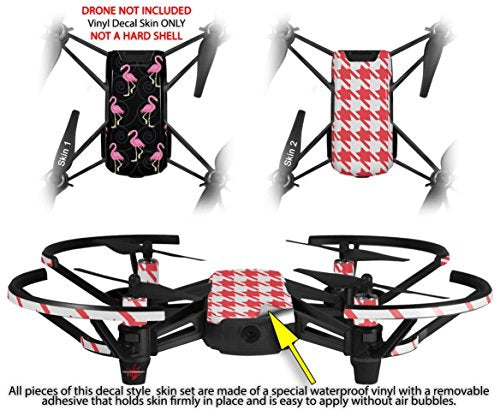 Skin Decal Wrap 2 Pack Compatible with DJI Ryze Tello Flamingos on Black Drone NOT Included