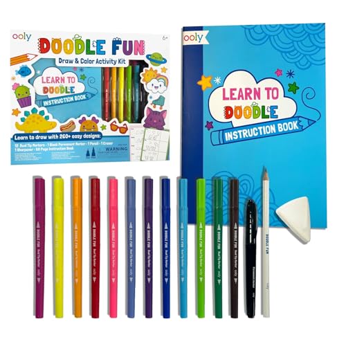 Ooly Learn to Draw & Color Activity Book Kit, 17 Piece - color: Doodle Coloring Kit