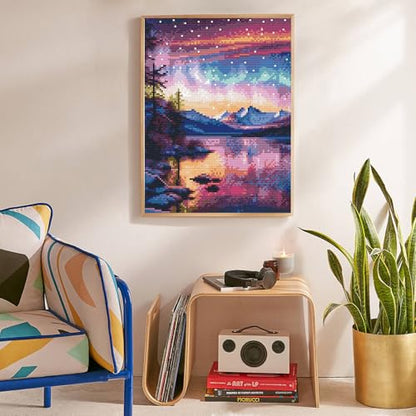 Diamond Art Kits for Adults, Aurora DIY 5D Diamond Painting for Beginners - color: BLKJDP03