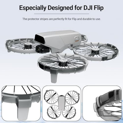 Protective Guard Bumper Ring for DJI Flip Drone Propellers Bezel Anti-Collision Protectors Prop Frame Cover Guards Accessories (Black)