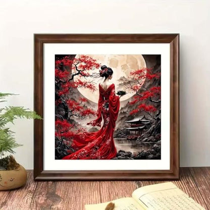 5D Oriental Lady Diamond Art Kits For Adults,Moon Diamond Dot Art Kits - color: YP047