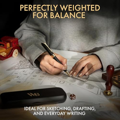 Wordsworth & Black Luxury Bamboo Wood Mechanical Pencil 0.7mm for Drafting - color: Black Wood