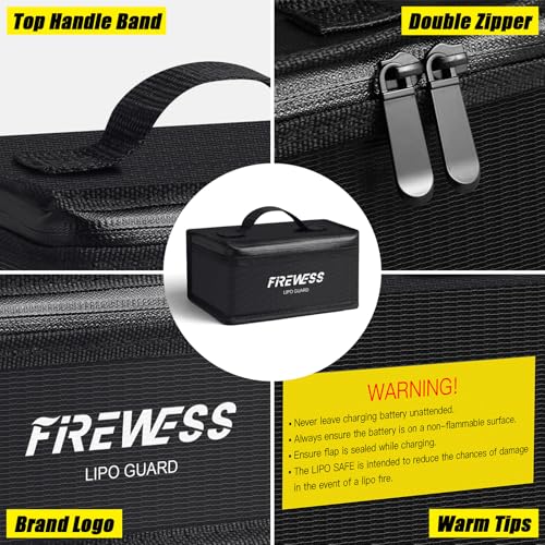 2 Pack Lipo Safe Bag Fireproof, lithium battery bag fireproof and Explosionproof, Lipo Battery Storage Guard Safe Pouch for Charge and Storage - size: 2 Pack-6.7x4.3x3.3in