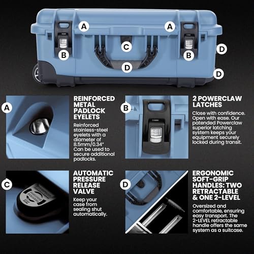 NANUK 935 Hard Camera Case (Empty), Waterproof Wheeled Hard Case, Carry-On - color: Cyan, style: Empty