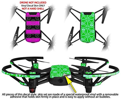Skin Decal Wrap 2 Pack Compatible with DJI Ryze Tello Skull Stripes Pink Drone NOT Included