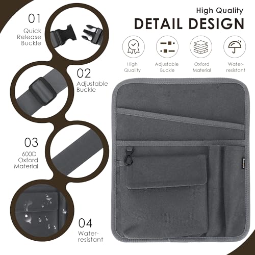 Likesing Server Apron, Serving Apron with Pockets for Waitress, Waiter Waist Tool Pouch Bag with 59'' Adjustable Belt - color: Grey-standard