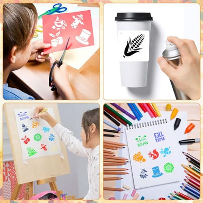 JULMELON 20Pcs Fall Stencils for Painting on Wood Cute Autumn Crafts Kids - style: Fall