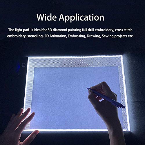 A4 Light Pad for Diamond Painting, Diamond Art Light Board, USB Powered - size: A4