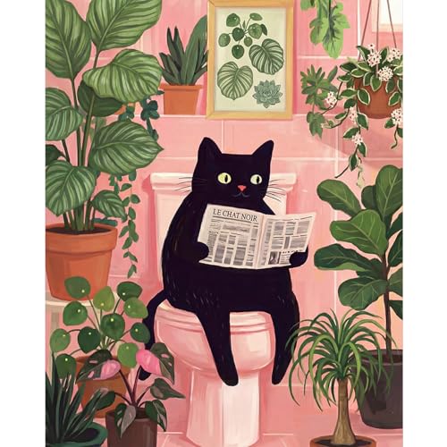 Dawnsphere Black Cat Paint by Numbers Kit for Adults Without Frame 16x20 in - color: OP-US10