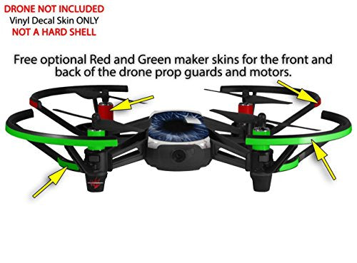 Skin Decal Wrap 2 Pack Compatible with DJI Ryze Tello Eyeball Blue Dark Drone NOT Included