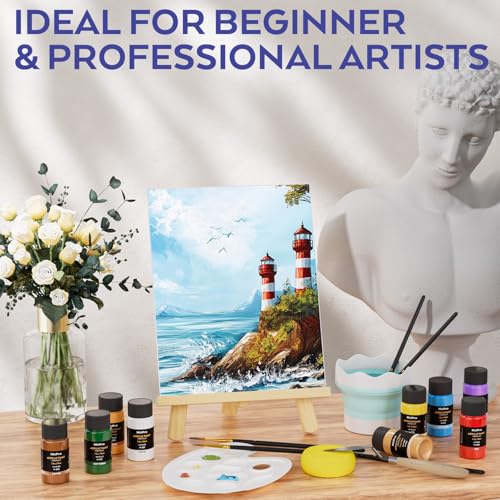 Nicpro 80PCS Acrylic Paint Canvas Set for Adults with 36 Paints (36ML) - color: 36 colors