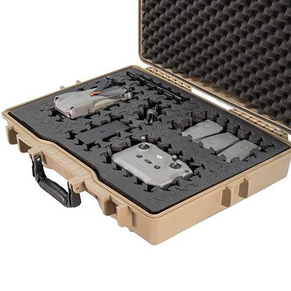 Eylar 22” Hard Laptop Case Equipped with RAGAR Reconfigurable & Reusable XP Crosslinked Foam Insert, Waterproof, Shockproof for Equipment, Drones, and Cameras (1 RAGAR Layer) (Tan) - color: Tan
