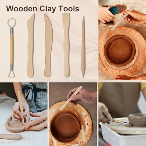 Amrules 31 Pcs Polymer Clay Sculpting Tools Kit for Adults, Light Yellow - color: Lightyellow-31Pcs