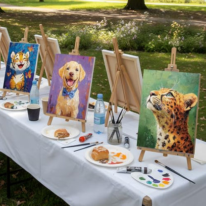 Cholemy 36 Pcs Paint and Sip Kit Gift for Adults 8''x10'',Animal - style: Animals